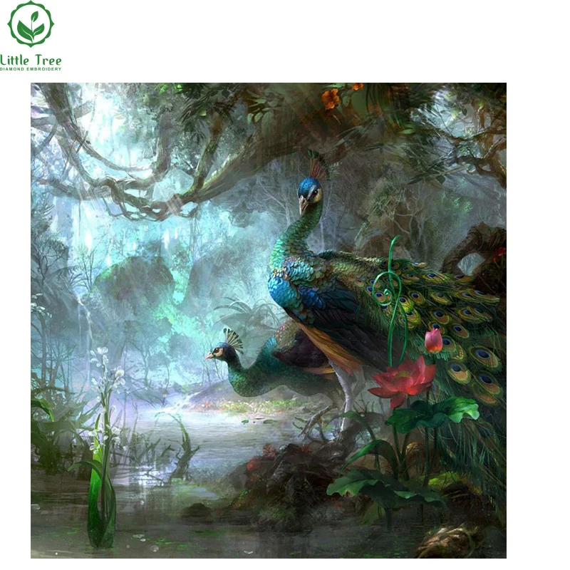 

DIY diamond painting peacock lotus oil painting square drill series full rhinestone Embroidery Home Decoration Mosaic Needlework