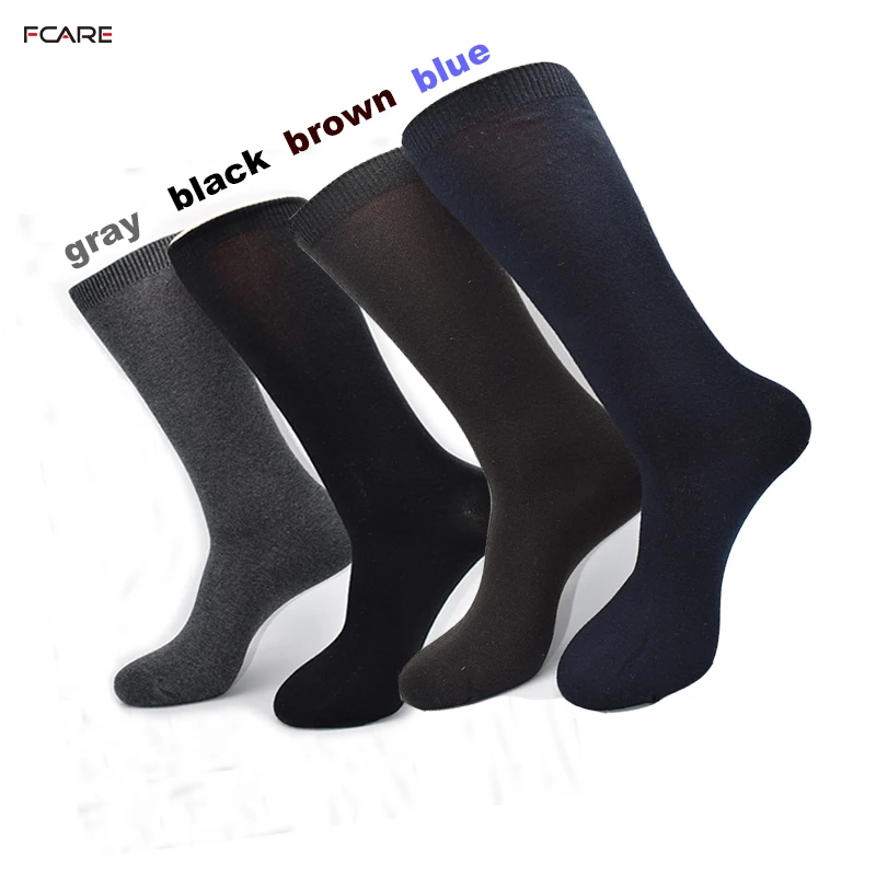 

Fcare 8PCS=4 pairs black, blue, gray, brown 40-46 warm acrylic cotton long leg mid calf men dress business socks calcetines