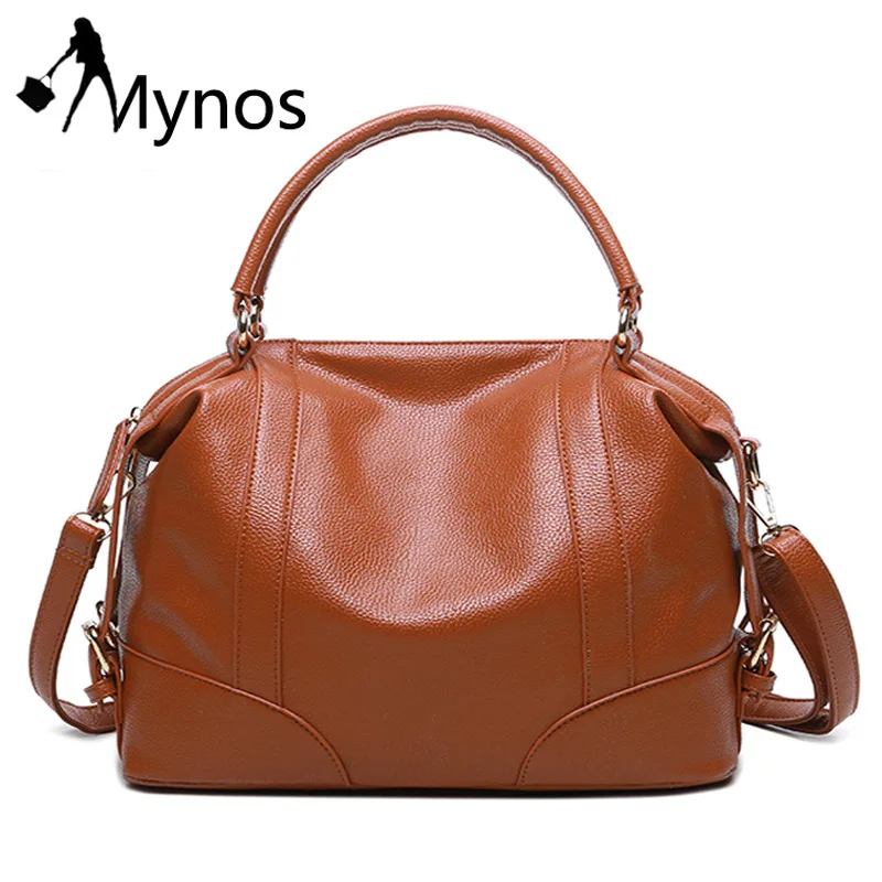 

Mynos Casual Bags Women Leather Handbag Shoulder Crossbody Bag For Women Messenger Bag Ladies Top Handle Bag Sac A Main bolsos