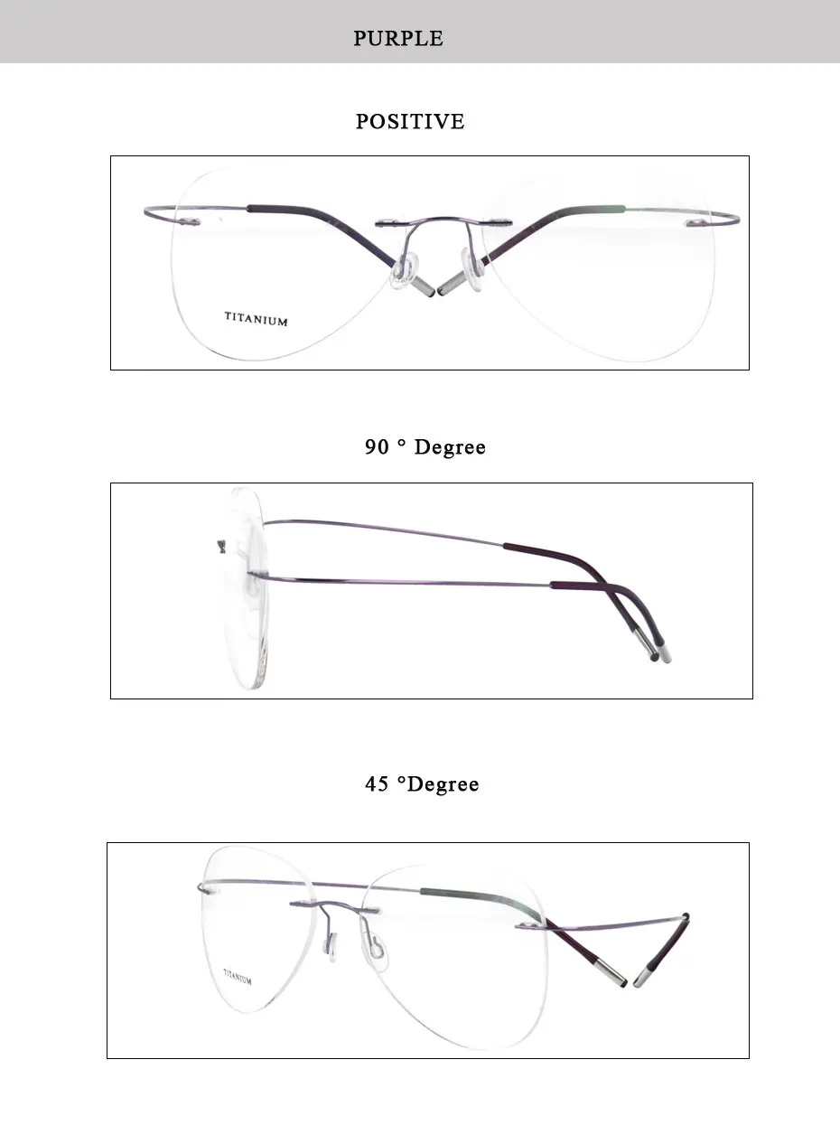 Без оправы B титановая оптическая Классическая оправа для очков унисекс авиационные очки по рецепту 20002