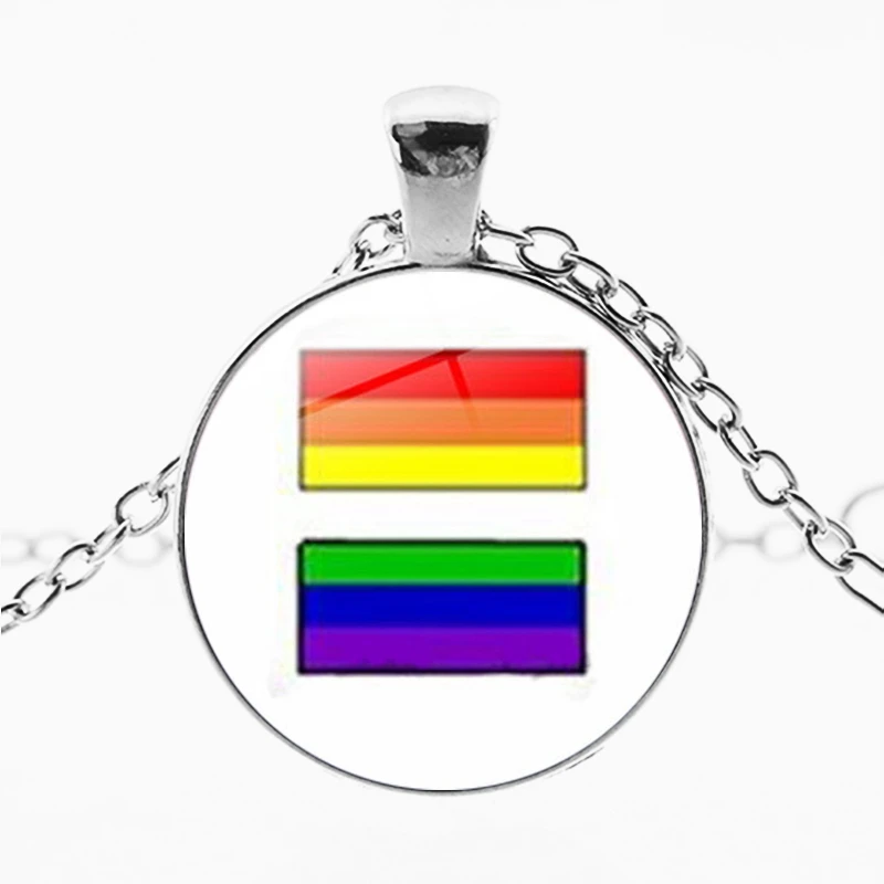 Радужная Бесконечная любовь завоевывает сердце GLBT для лесбиянок геев Прайд бисексуалов транссексуалов мужские ЛГБТ ожерелья ювелирные изделия - Окраска металла: 16