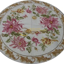 Простой переход Aubusson точка ковер из китайской шерсти игольчатый простой Вязание Шерсть ручной ковровое покрытие ручной работы круглый