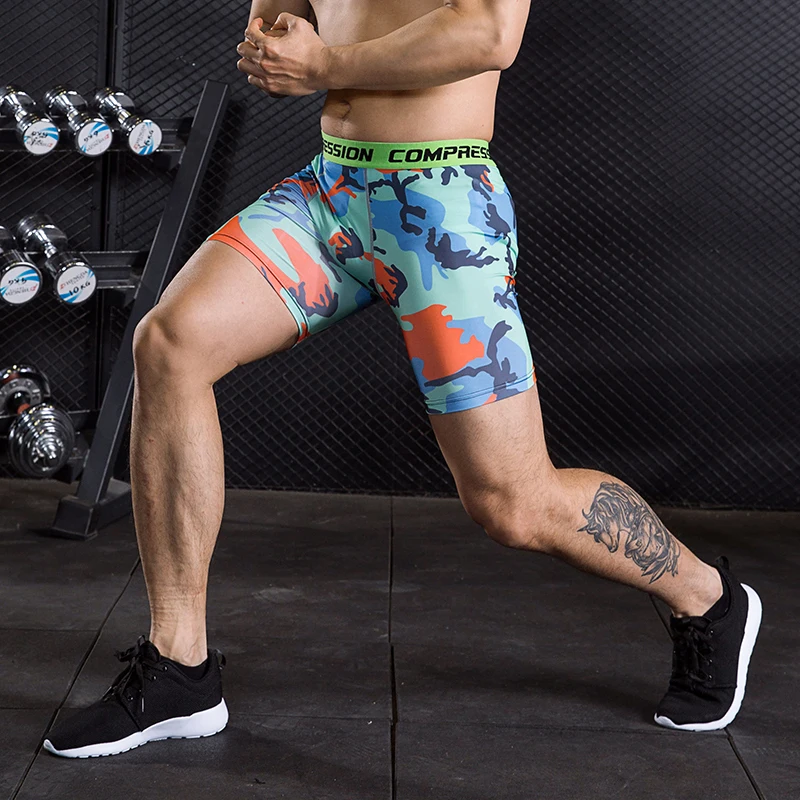 

Gym Short Leggings Men Fitness Compression Shorts Mens Running Shorts Camouflage Bermuda Shorts Jogging Bodybuilding Tights MMA