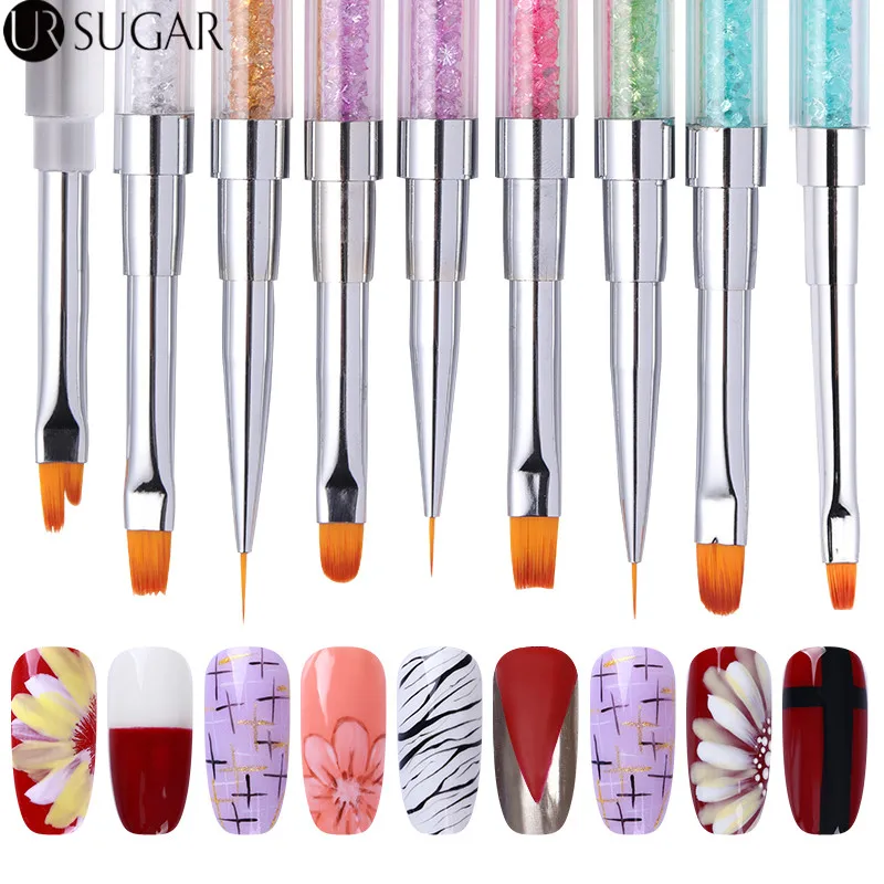 Dual ended Nail Brush Nail Art Extension UV Gel Flower Painting Brush