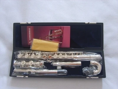 Brand New Small Elbow Flute  16 Hole Openings Plus The E Key C Flute Musical Instrument Silver Body silver Keys Flute Case