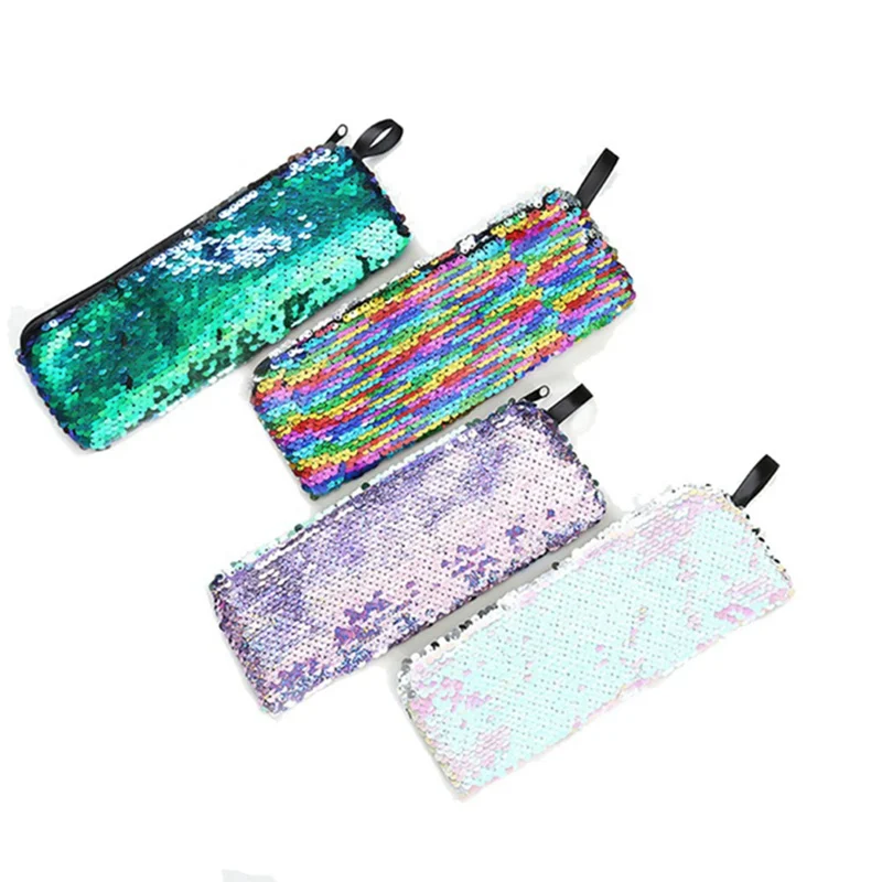 

New Fashion Glitter Mermaid Sequins Pencil Case Pencil Bag For Girls Creative Stationery Pencil Box School Office Supply