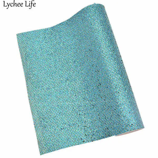 Lychee Life 29x21 см Сетка блеск синтетическая кожа ткань A4 PU ткань DIY ручной работы Швейные принадлежности для одежды украшения - Цвет: 3