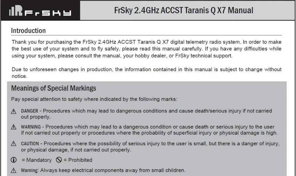 Передатчик FrSky ACCST Taranis Q X7 QX7 2,4 ГГц 16CH белый/черный цвет на ваш выбор