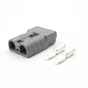 

600V 50A Grey color SH50 Plug Connector Double Pole 6awg 8awg copper Contacts T handle Anti Dust Cover solar quickly connect