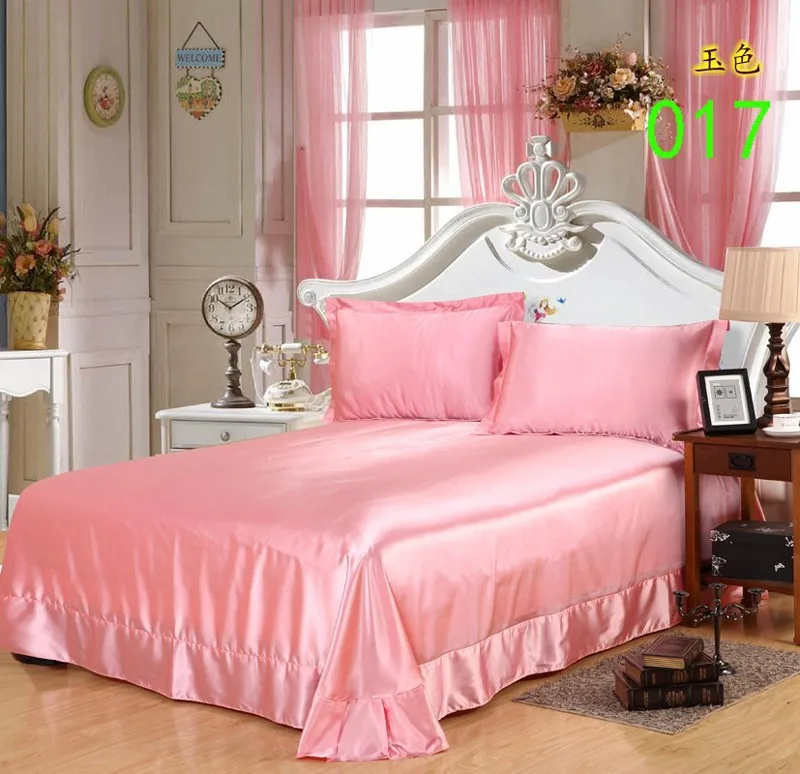 Розовый Дань шелк король 1 шт. простыни гладкая простынь постельное белье матрас, домашний текстиль отель 245x250 см подкладка постельного белья
