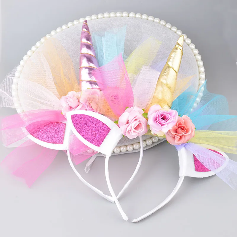 Девушки ободки с кошачьими ушками цветок принцесса с пластиковой лентой для волос бабочка обруч с бантом аксессуары для детей головные уборы для девочек A301