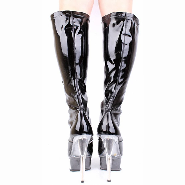 New pink high heels with 15cm thin heels, see-through chops, and unique photo dancing shoes