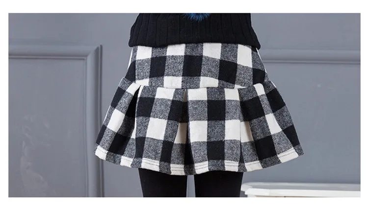 3-12 y girls winter leggings with skirt plaid warm legging girl kids cotton velvet fleece teen 10 12 children clothes On Sales (9)