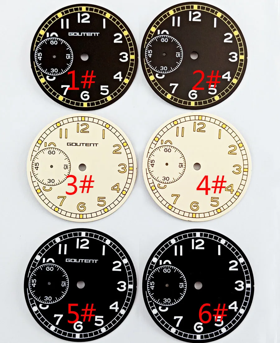 Goutent 36 8 мм Циферблат светящийся fit eta 6497 Чайка st36 механические часы с ручным