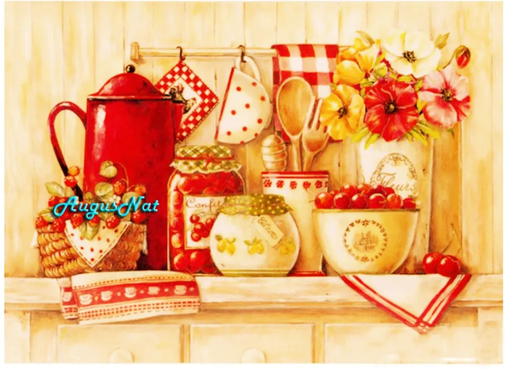 kitchen diamond painting full square wall art kitchen decor diamond dots diamand embroidery