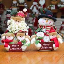 Christmas Decoration Big Santa Claus & Big Snow Man Natural Fabric Made Ornaments Christmas Pendant Christmas Gift BW36163