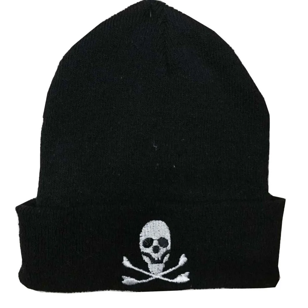 Free Shipping 2018 New Hip Hop Male Winter Black Skull Bone Beanies