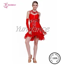 Красный яркий Латинской Бальные платья womenl-1365