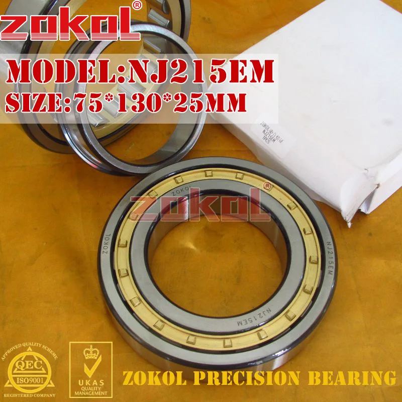 ZOKOL NJ215 E M подшипник NJ215EM 42215EH цилиндрический роликовый 75*130*25 мм | Обустройство дома