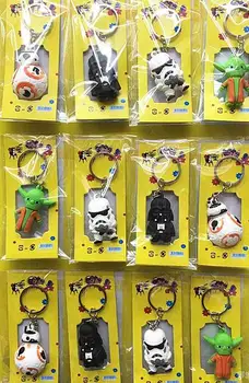 

New 24 pcs Wholesale Mix Star Wars Cartoon 3D PVC Key Chain For Best Gift H-23