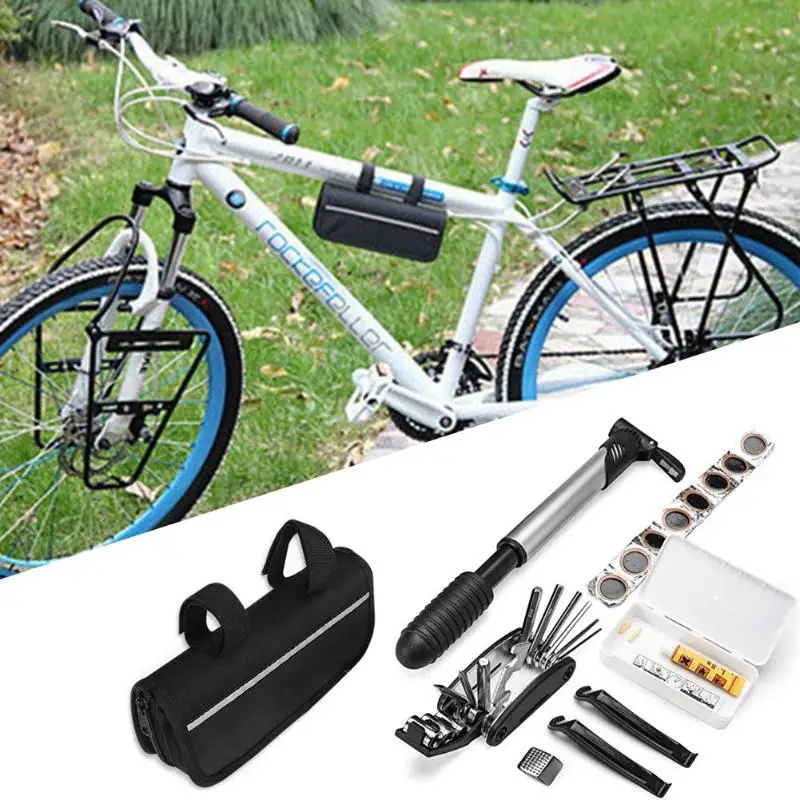 

Bicycle Repair Tools Bike Tire Kit Bicycle Pump Puncture Repair Tool Bag Include Bicycle Pump Tire Patches Tire File Glue Rubber