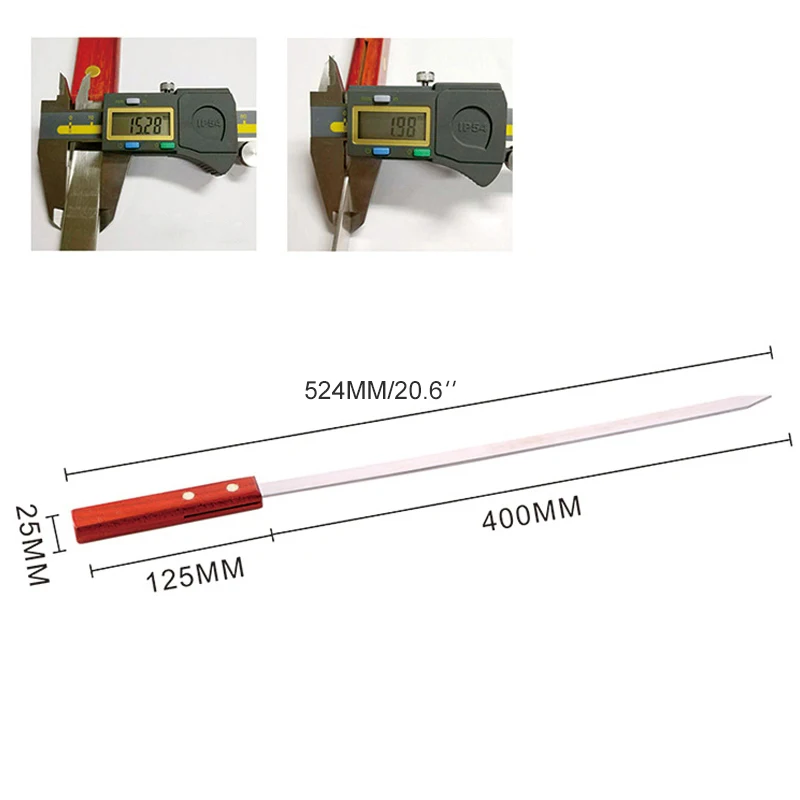 20,5 дюймов 52 см большой из нержавеющей стали бразильский стиль шашлык с длинной ручкой барбекю вилка шашлык турецкий шампур для гриля 52 см