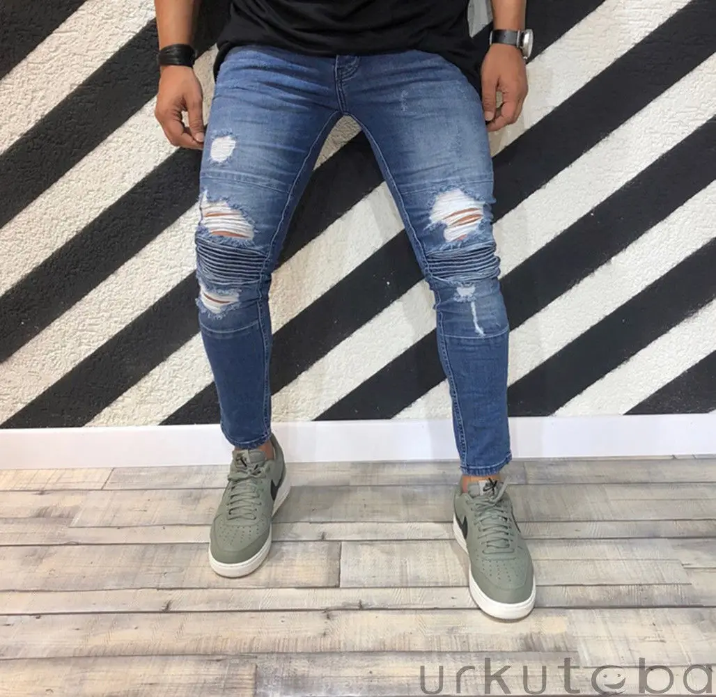 Hirigin 4 Style Mens Jeans Fear Of God New Slim Pnecil Denim Pants Stretch Boys Jeans Hombre Baker Streetwear Plus Szie Jeans