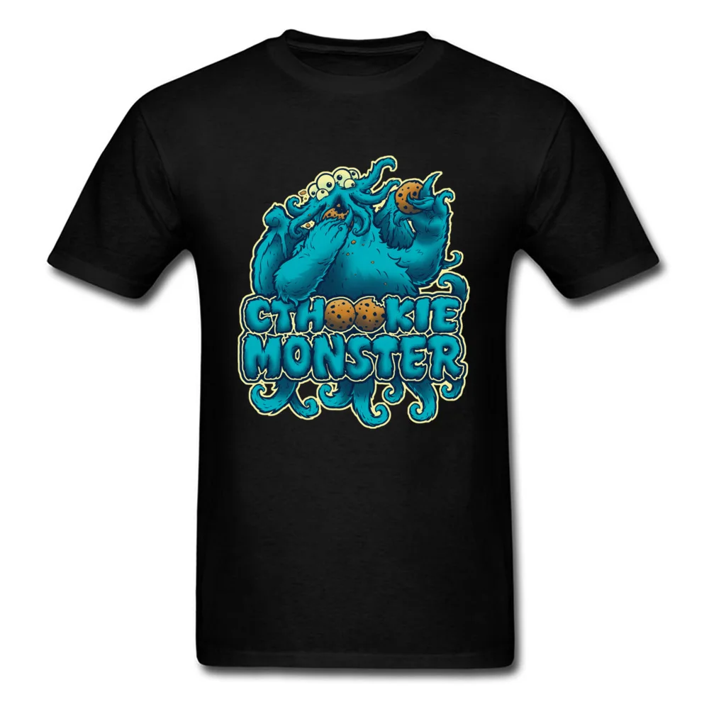cthookie monster 5175 Tops Shirt Brand New Crewneck Printed On Short Sleeve Pure Cotton Men Top T-shirts Design Tee-Shirts cthookie monster 5175 black