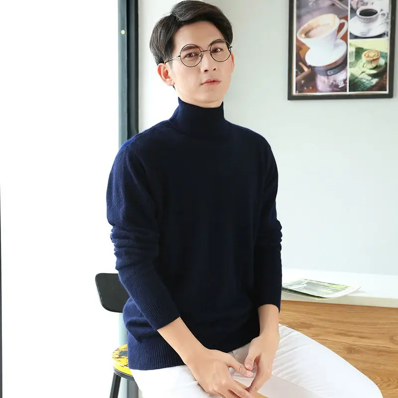 2019 Sweater Men Autumn Winter Warm Mens Cashmere Knitted Wool Sweaters Solid Color Casual Turtleneck sweater Pullover Men 2019 Sweater Men Autumn Winter Warm Mens Cashmere Knitted Wool Sweaters Solid Color Casual Turtleneck sweater Pullover Men