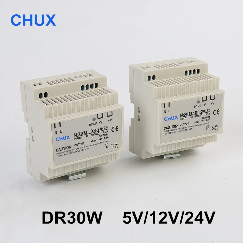 

DR 30W 12V 24V 48V 2.5A Single Output AC TO DC Din Rail Switching Power Supply 30W