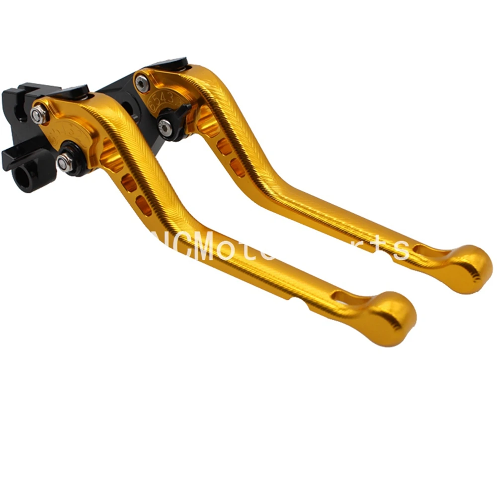 Gold Motorcycle Adjustable CNC 3D Long Brake Clutch Levers For Suzuki