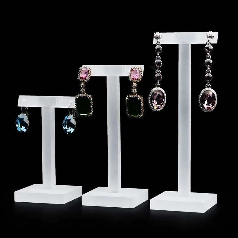 3pcs Frosted Earrings Display Holder Acrylic Earrings Display Stand