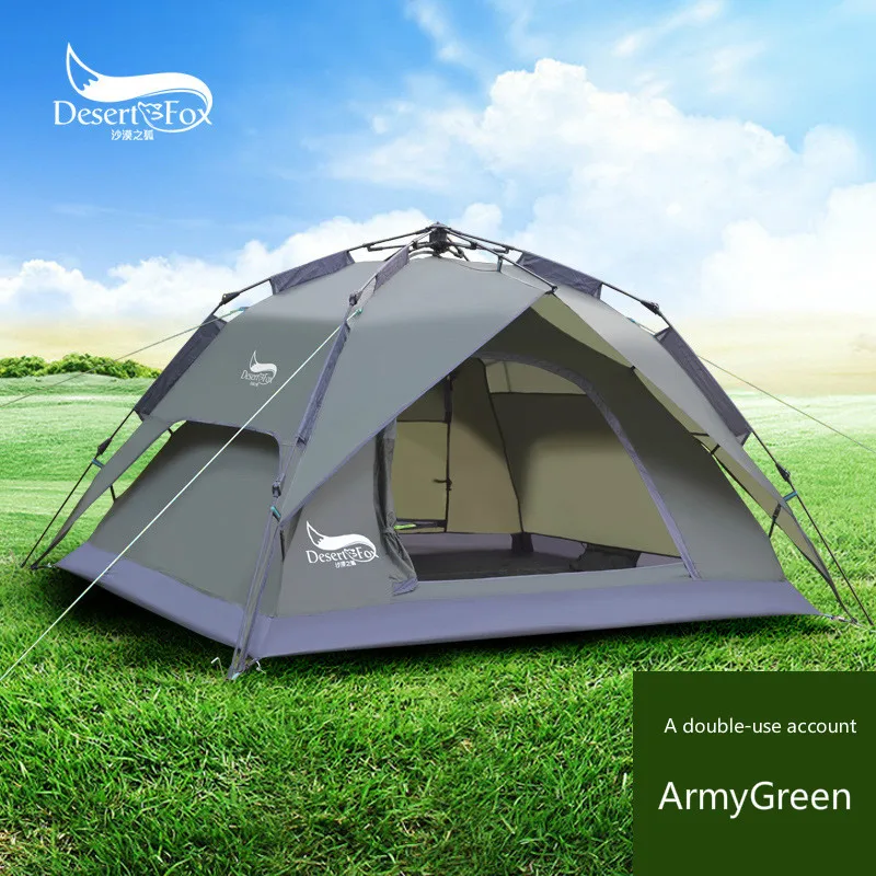 Desertfox наружные высококачественные палатки 3-4 человек автоматические двойные палатки три секунды быстрые палатки многоцелевые палатки 3,5 кг