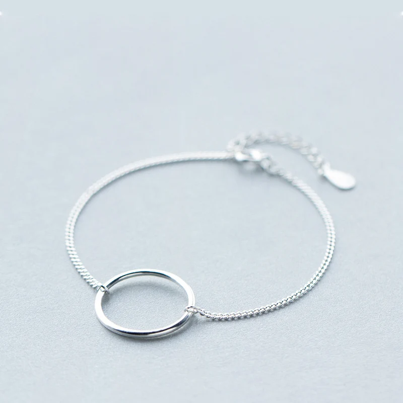

La MaxZa Round Circle Fashion Jewelry Womens Accessories Link Chain Bracelets For Women 925 Sterling Silver Bracelet Trendy