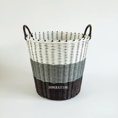 

Dirty basket. Large plastic woven laundry basket. Toy basket. Pure hand woven, not afraid of extrusion.