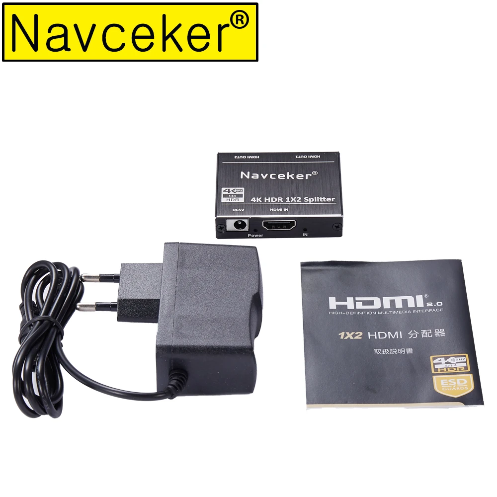 ProAV 4K UHD HDMI сплиттер 2,0 1x2 HDMI 2,0 сплиттер HDCP 2,2 HDR сплиттер HDMI 2,0 4K HDMI2.0 сплиттер для Blu-Ray DVD PS3 PS4