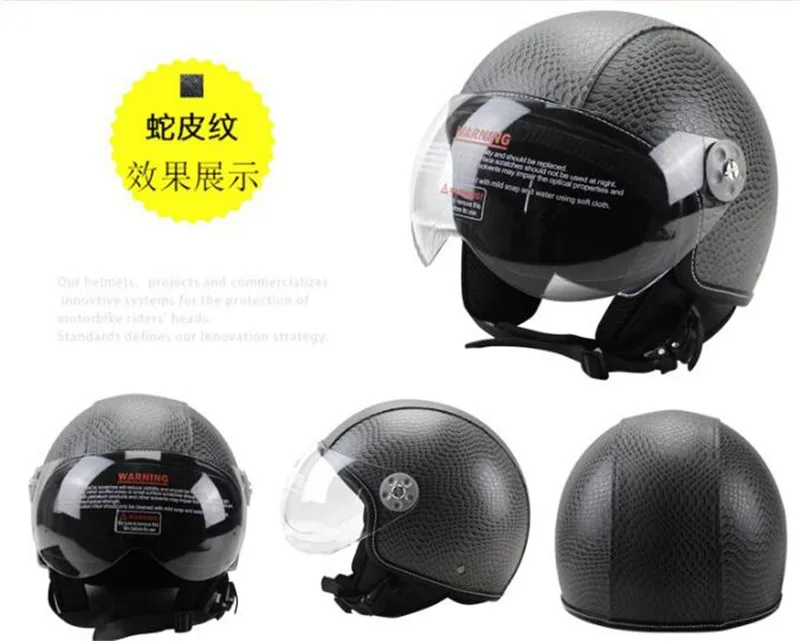 Черный шлем Spitfire moto rcycle, винтажный шлем с открытым лицом, ретро 3/4, полушлем casco moto capacete moto ciclismo