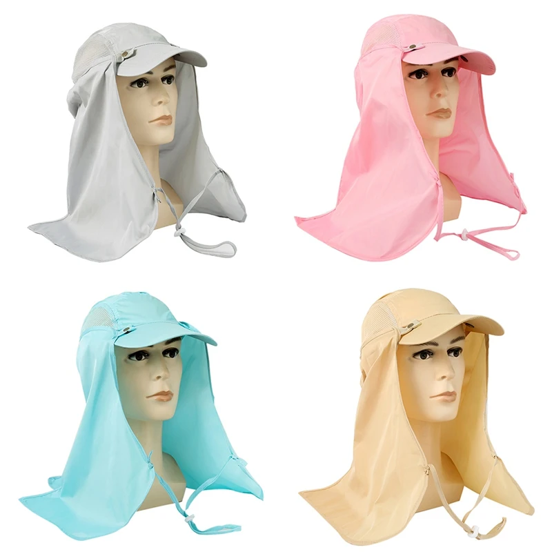 

Quick Dry Flap Caps Sunshade Breathable Foldable Detachable Ear Neck Cover Baseball Cap
