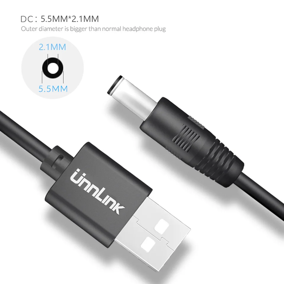 Кабель питания Unnlink 1 5 м с USB на DC мм * 2 в 0 8 1A кабель цилиндрическим разъемом