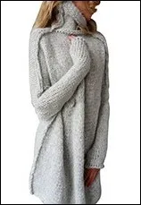 Preself-Women-warm-Pullover-Jumper-Outwear-Tops-High-Neck-Loose-Thickening-Oversize-Autumn-Winter-Batwing-Sleeve
