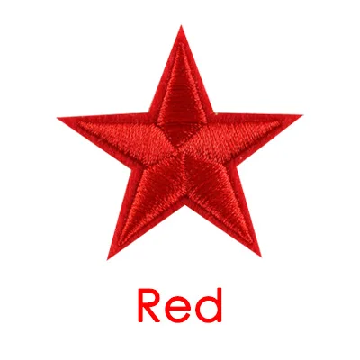 10 шт., 9 цветов, серебряные, золотые, красные наклейки, одежда, 5 звезд, аппликация с вышивкой, нашивки с железом для одежды, армейский военный знак в полоску - Цвет: Red 10pcs