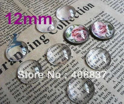 

100pcs/lot, Good Quality 12mm Domed Round Transparent Clear Magnifying Glass Cabochon