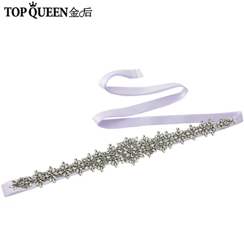 lavender TOPQUEEN S319B Свадебные ремни со стразами свадебные пояса, хрустальные свадебные ленты свадебные пояса для свадебного платья - Цвет: lavender