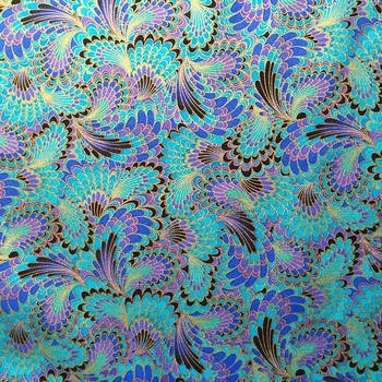 

140cm Width Blue Peacock Tail Fabric 100% Cotton Fabric Patchwork Printed Blue Peacock Tail Bronzing Fabric DIY Sewing Clothes