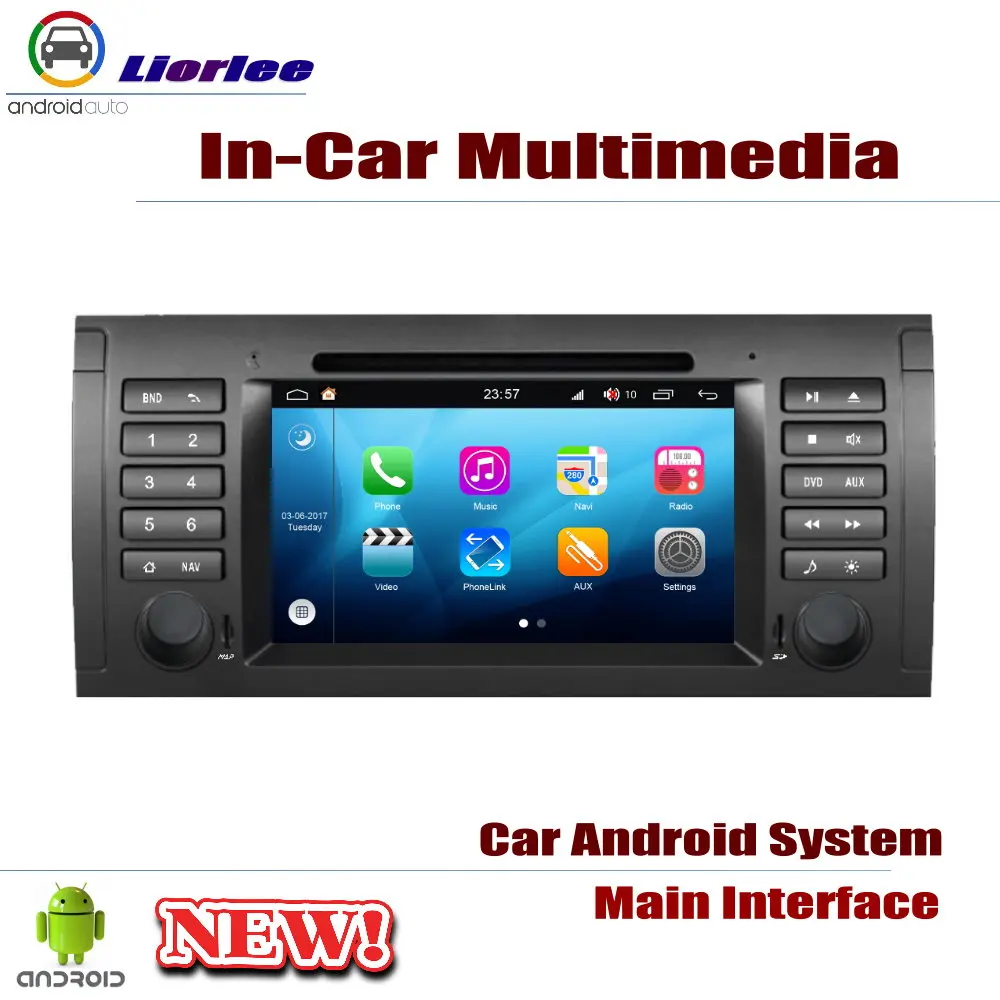 Discount Auto GPS Navigation For BMW 5 Series E39 1995-2003 Car Android Multimedia Player CD DVD Radio Stereo AMP BT USB SD AUX WIFI HD 1