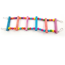 1Pcs Parrot Bird toy Wooden Climbing Stairs Ladder Gnawing toys Hamster Swing Birdcage Station Stands Steps Climbing Accessories climbing the stairs