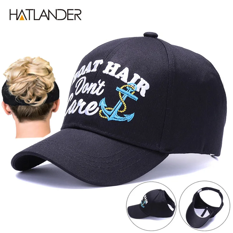 HATLANDER, конский хвост, Хлопковые бейсболки для женщин, спортивные шапки для девочек, кепка с козырьком от солнца, теннисная Кепка, регулируемая, пустой верх, грязная булочка, шапка