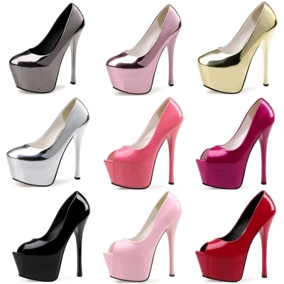 

2018 Platform Pumps Women Shoes Sexy Extremely High Heels 15CM Female Shoes Bridal Stiletto Ladies Wedding Party Shoes Gold Pink