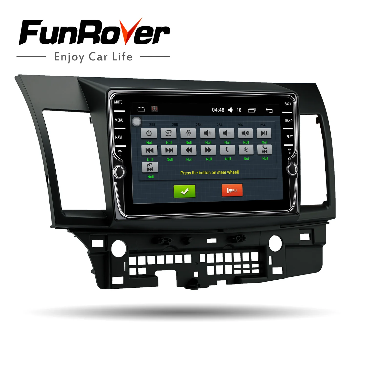 Discount Funrover 9"Android 8.0 Car dvd radio player for MITSUBISHI LANCER 2007-17 2 din gps Navigation multimedia stereo 2G RAM 32G ROM 2