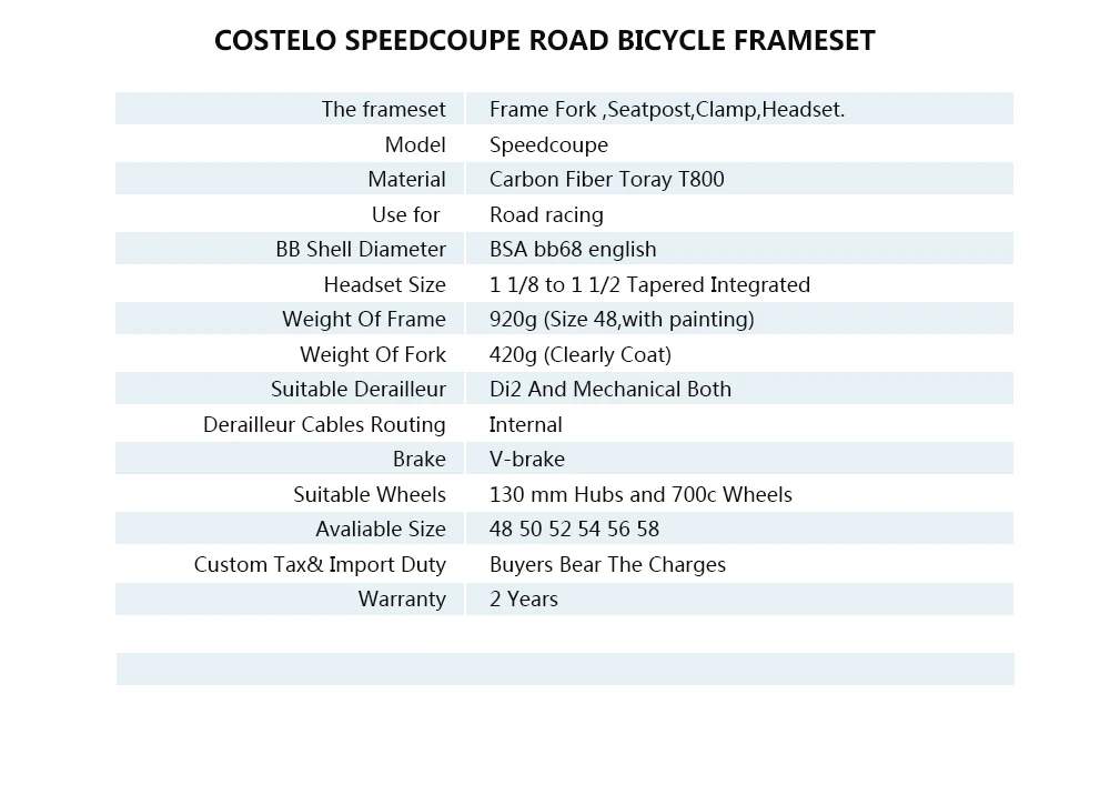costelo Speedcoupe углеродный набор рам для дорожных велосипедов Costelo велосипедная Рама Bicicleta углеродное волокно велосипедная Рама 49 51 54 56 58